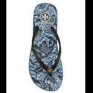 Tory Burch Thandie Printed Wedge Flip-Flop Sandal